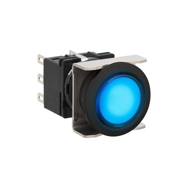 Idec LB6L-A1T64S LB 16mm Illuminated PB DPDT S, Sleek flush mount design,  Standard bezel with 16mm hole size also available,  Bright LED illumination,  27.9mm depth behind the panel,  3PDT contact block available,  5A contact ratings,  IP65 degree of protection,  Metalli