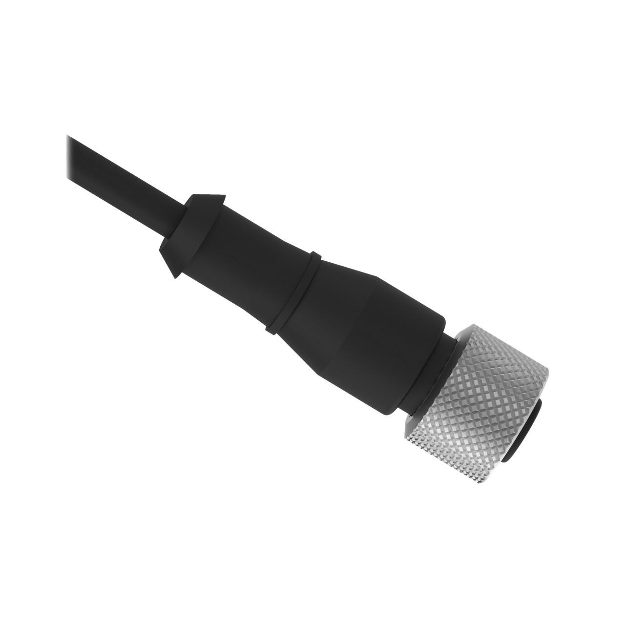 Banner MQDC-415-PUR Banner Engineering MQDC-415-PUR is a pre-assembled cable/cordset designed for various automation applications. It features a single-ended design with a 4.1mm diameter polyurethane (PUR) cable and a length of 15ft (4.5m). This part is equipped with a 4-pin Euro-style M12 female connector and bare end flying leads for connectivity. The nickel-plated brass coupling nut ensures a durable connection. It operates within an ambient air temperature range of -40 to +80°C and offers a degree of protection rated at IP67, making it resistant to oil and grease. The cable is black in color and supports a rated voltage of 250Vac.