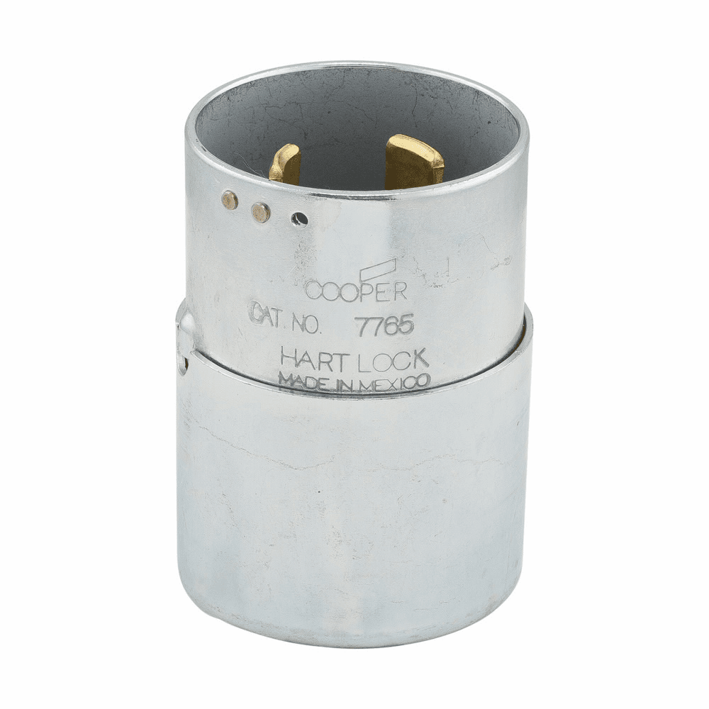 Eaton 3765 3765 Eaton - Eaton locking plug, #10-6 AWG, 50A, Industrial, 600 Vac, 250Vdc, Back wiring, Steel, Armored, Non-NEMA, Three-pole, Four-wire, grounding, Steel, 0.68 to 1.13 in, California standard