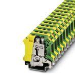 Phoenix Contact 0443052 Installation ground terminal block, connection method: Screw connection, number of connections: 2, cross section: 2.5 mm² - 25 mm², AWG: 12 - 3, width: 12 mm, color: green-yellow, mounting type: NS 35/7,5, NS 35/15, NS 32