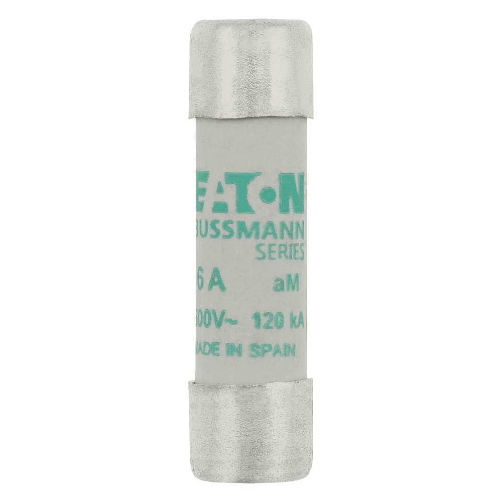 Cooper Bussmann C10M6 C10M6 Cooper Bussmann - Eaton Bussmann series low voltage 10 x 38 mm cylindrical/ferrule fuse, rated at 500 Volts AC, 6 Amps, 120 kA Breaking capacity, class aM, without indicator, compatible with a CHM Modular fuse holder