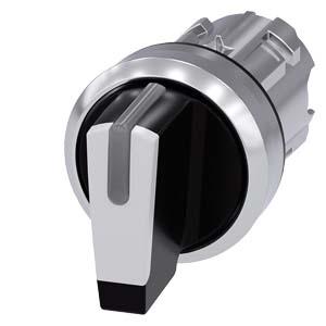 Siemens 3SU1052-2BN60-0AA0 Selector switch, illuminable, 22 mm, round, metal, shiny, white, selector switch, short, 3 switch positions I-O<II, left latching, right momentary contact type, actuating angle 2x45°, 10:30h/12h/13:30h