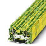 Phoenix Contact 3031380 Spring cage ground terminal block, connection method: Spring-cage connection, number of connections: 2, cross section: 0.08 mm² - 6 mm², AWG: 28 - 10, width: 6.2 mm, color: green-yellow, mounting type: NS 35/7,5, NS 35/15
