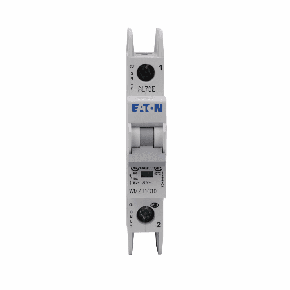 Eaton WMZT1C10 WMZT1C10 Eaton - Eaton UL 489 WMZT DIN Rail Miniature Circuit Breaker,DIN Rail miniature circuit breaker,10 A,10 kAIC UL/CSA, 15 kAIC IEC,Single-pole,277/480 V,50-60 Hz,Standard box terminals,C curve