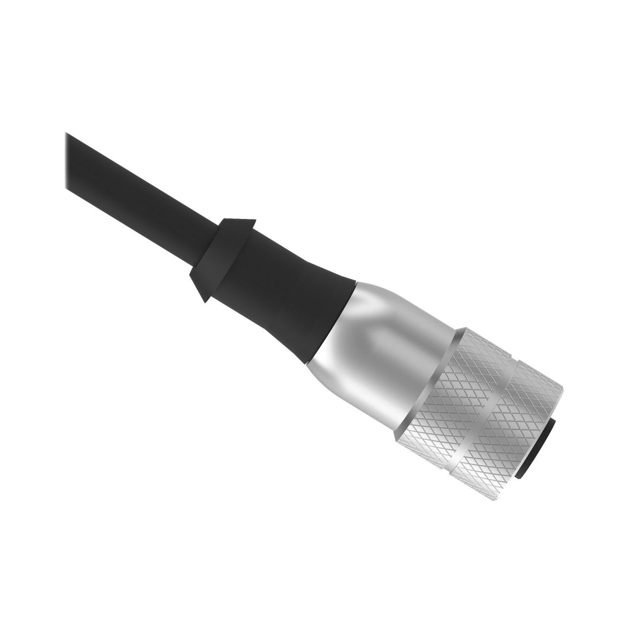 Banner MQAC-430 Banner Engineering MQAC-430 is a pre-assembled cable/cordset designed for various automation applications. It features a single-ended design with a 4-pin 1/2"-20 micro female connector and bare end flying leads. The cable has a diameter of 5.7mm and is encased in black sheathing made from PVC, ensuring durability and protection against environmental factors. The chrome-plated brass coupling nut enhances the cable's robustness. With an ambient air temperature operation range of -40 to +105°C, it is suitable for a wide range of environments. The MQAC-430 offers a degree of protection rated at IP67, making it resistant to dust and water ingress. It has a length of 30ft (9m) and is rated for a voltage of 250Vac, accommodating various industrial applications.