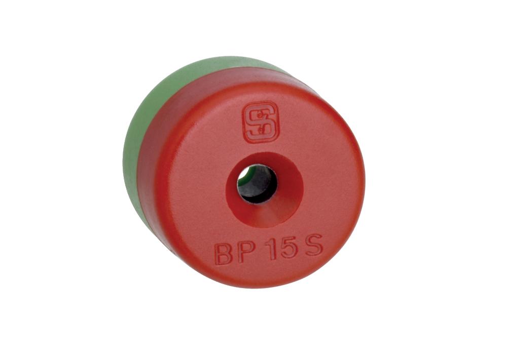 Schmersal BP 15 Magnetic reed switch; thermoplastic enclosure; N-pole marked green; S-pole marked red; Suitable for mounting on ferrous material with a distance of 18 mm