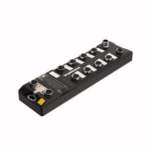 Turck TBEN-LL-8IOLA Compact multiprotocol I/O module for Ethernet, 8 IO-Link Master Channels, 16 Universal Digital PNP Channels, Channel Diagnostics, PROFINET device, EtherNet/IP device or Modbus TCP slave, Integrated Ethernet switch, Supports 10 Mbps/100 Mbps, 2 × M12, 4-pin, D-coded, Ethernet fieldbus connection, PROFINET S2 system redundancy, Glass fiber reinforced housing, Shock and vibration tested, Fully potted module electronics, Protection classes IP65, IP67, IP69K, M12, 5-pin, L-coded male connector for po