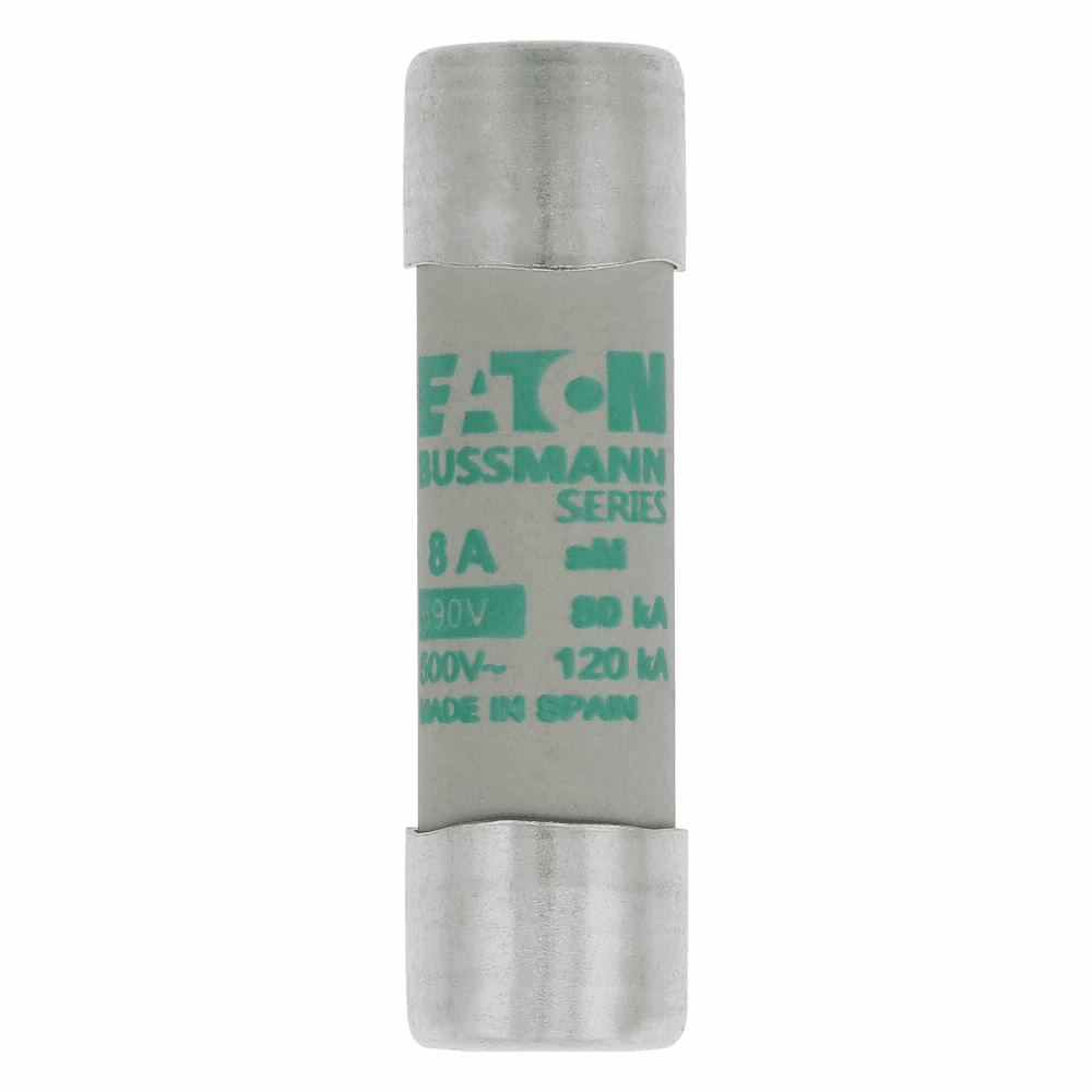 Cooper Bussmann C14M8 C14M8 Cooper Bussmann - Eaton Bussmann series low voltage 14 x 51 mm cylindrical/ferrule fuse, rated at 690 Volts AC, 8 Amps, 80 kA Breaking capacity, class aM, without indicator, compatible with a CH14 Modular fuse holder