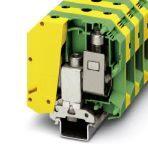Phoenix Contact 0441041 Ground modular terminal block, connection method: Screw connection, number of connections: 2, number of positions: 1, cross section: 25 mm² - 95 mm², AWG: 4 - 3/0, width: 25 mm, color: green-yellow, mounting type: NS 35/7,5, NS 35/15, NS 32