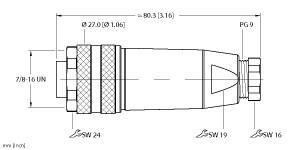 B 4141-0/9 Part Image. Manufactured by Turck.