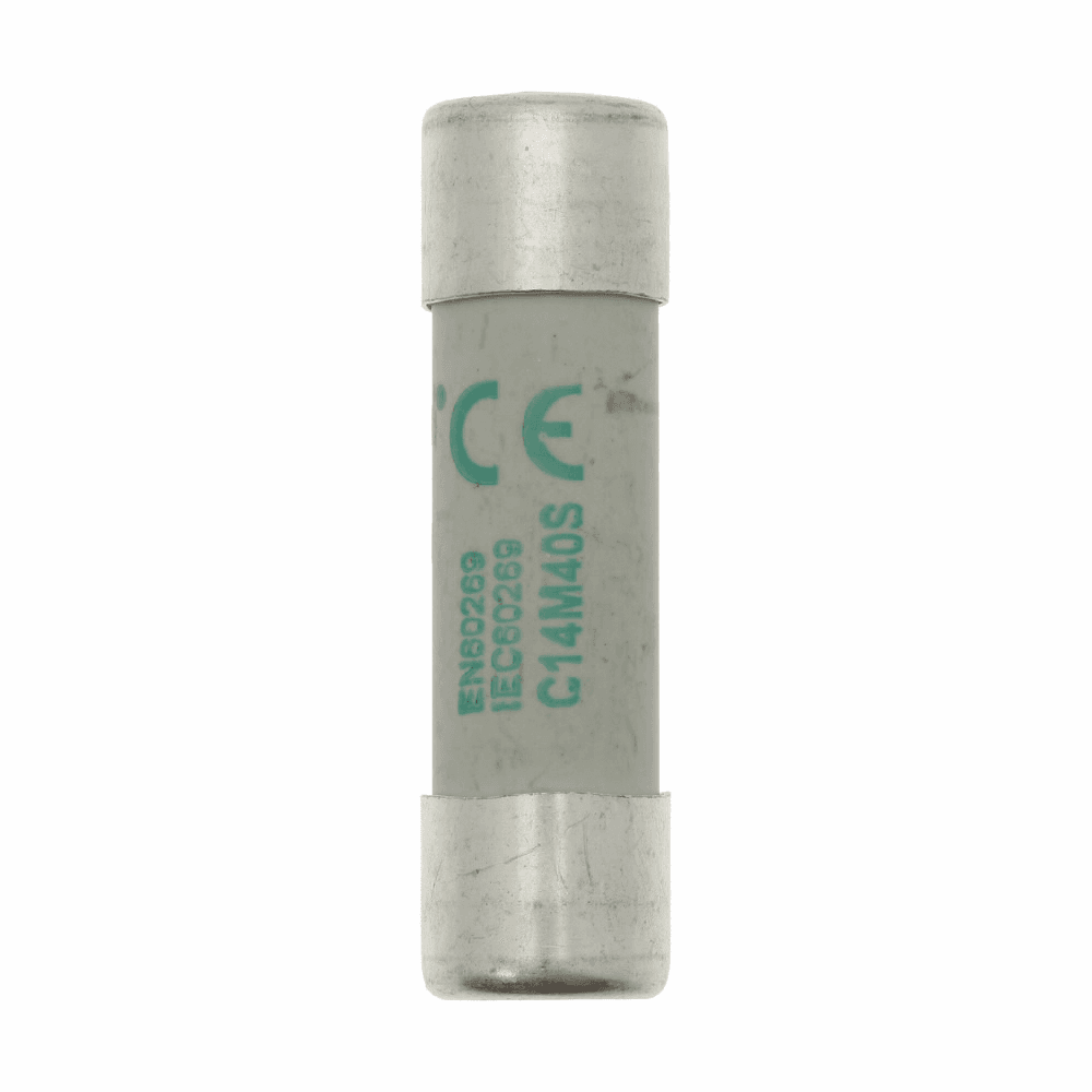 Cooper Bussmann C14M40S C14M40S Cooper Bussmann - Eaton Bussmann series low voltage 14 x 51 mm cylindrical/ferrule fuse, rated at 500 Volts AC, 40 Amps, 120 kA Breaking capacity, class aM, with striker, compatible with a CH14 Modular fuse holder