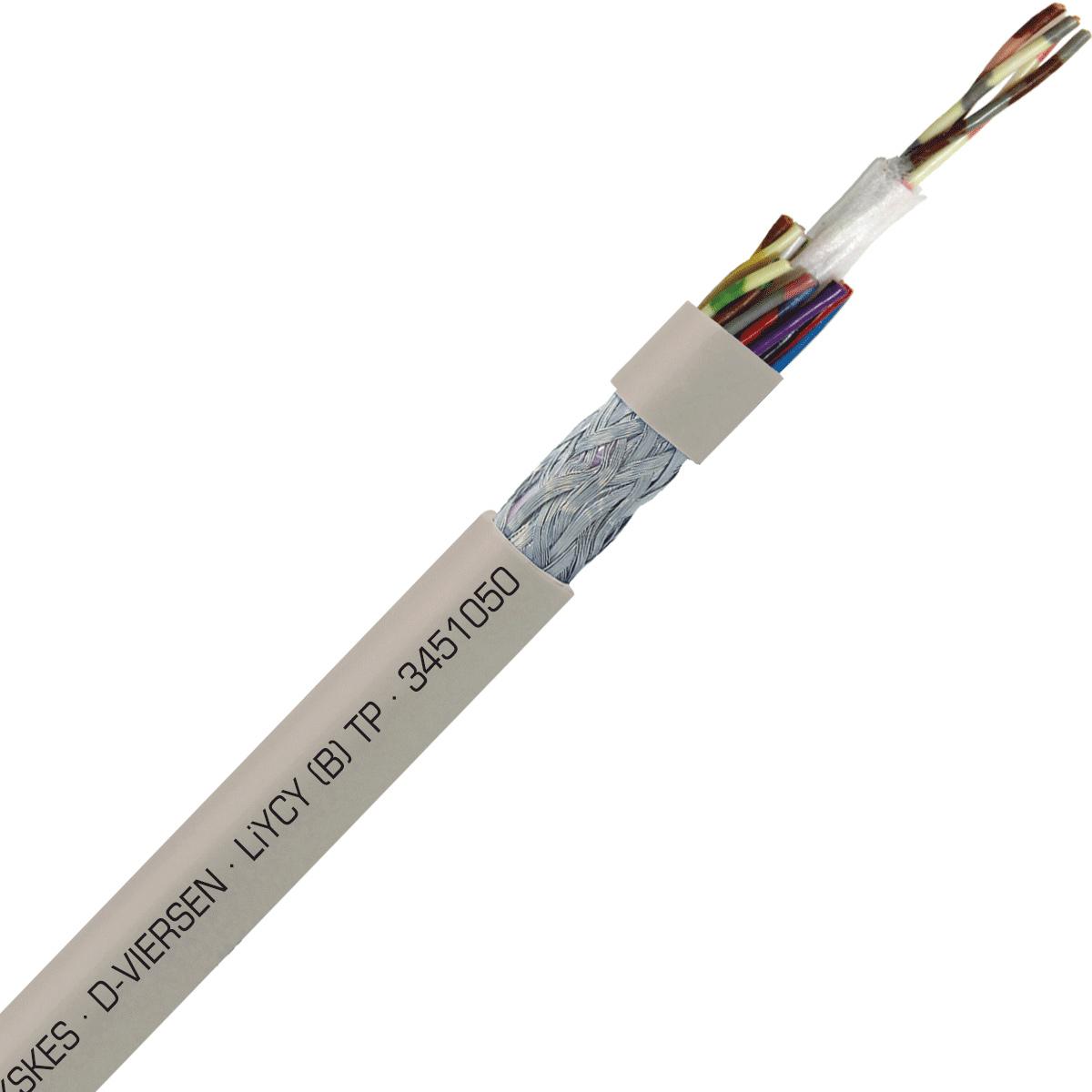 SAB 3451050 LiYCY (B) TP - 20 AWG/10pr, shielded multi-paired signal and control PVC cable with DIN color code