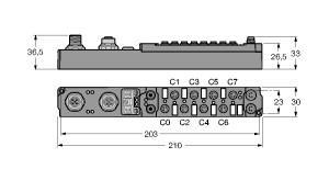 Turck SCOL-0404D-1003 piconet Coupling Module for CANopen, 4 Digital PNP Inputs Filter 3 ms, 4 Digital Outputs 0.5 A, , Configuration interface, Configurable functions, Supported via I/O‐ASSISTANT 2, Direct connection to the fieldbus, Direct connection to the IP link, Fibre-glass reinforced housing, Encapsulated module electronics, Metal connector, Degree of protection IP67