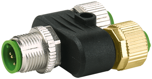 Murr Elektronik 7000-41121-0000000 T-Coupler M12 male / 2x M12 female A-cod., 5-pol. / 2x 4-pol.