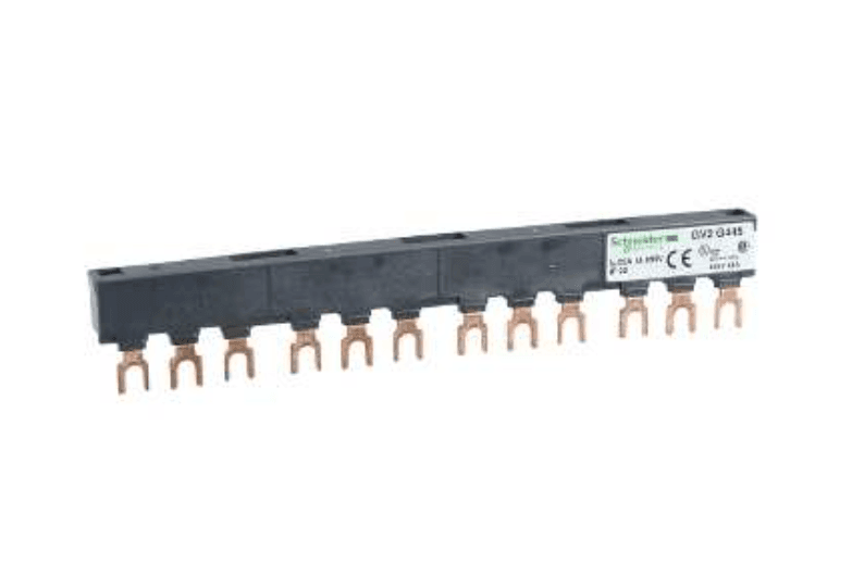 Schneider Electric GV2G445 Schneider Electric GV2G445 is a connector within the GV2 sub-range, designed as a 3-pole busbar with a 45mm pitch and 4 tap-offs.