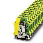 Phoenix Contact 0443023 Ground modular terminal block, connection method: Screw connection, number of connections: 2, number of positions: 1, cross section: 2.5 mm² - 25 mm², AWG: 12 - 4, width: 12.2 mm, height: 52.6 mm, color: green-yellow, mounting type: NS 35/7,5, NS 35/15, N