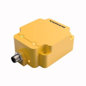 Turck BI50U-Q80-AP6X2-H1141 Inductive Sensor, With Extended Switching Distance, Rated switching distance 50 mm, Flush, Rectangular, height 40 mm, Active face on top, Plastic, PBT‐GF30‐V0, Factor 1 for all metals, Increased switching distance, Protection class IP68, Resistant to magnetic fields, DC 3-wire, 10…30 VDC, NO contact, PNP output, M12 x 1 male connector