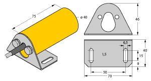 Turck NI20-K40-AZ3X 2.00M Inductive Sensor, Rated switching distance 20 mm, Cable length (L) 2 m, Non-flush, Smooth barrel, Ø 40 mm, Plastic, ABS, AC 2-wire, 20…250 VAC, DC 2-wire, 10…300 VDC, NO contact, Cable connection