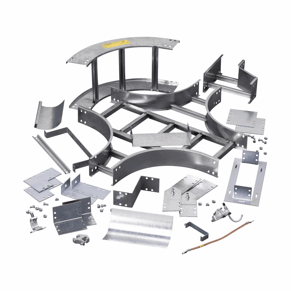Eaton 4G-06-HT12 4G-06-HT12 Eaton - Eaton B-Line series imperial cable tray and ladder, 4" Height, 18" Length, 6" Width, Series 2-5 horizontal tee, Steel, Hot-dipped galvanized, 12" Radius