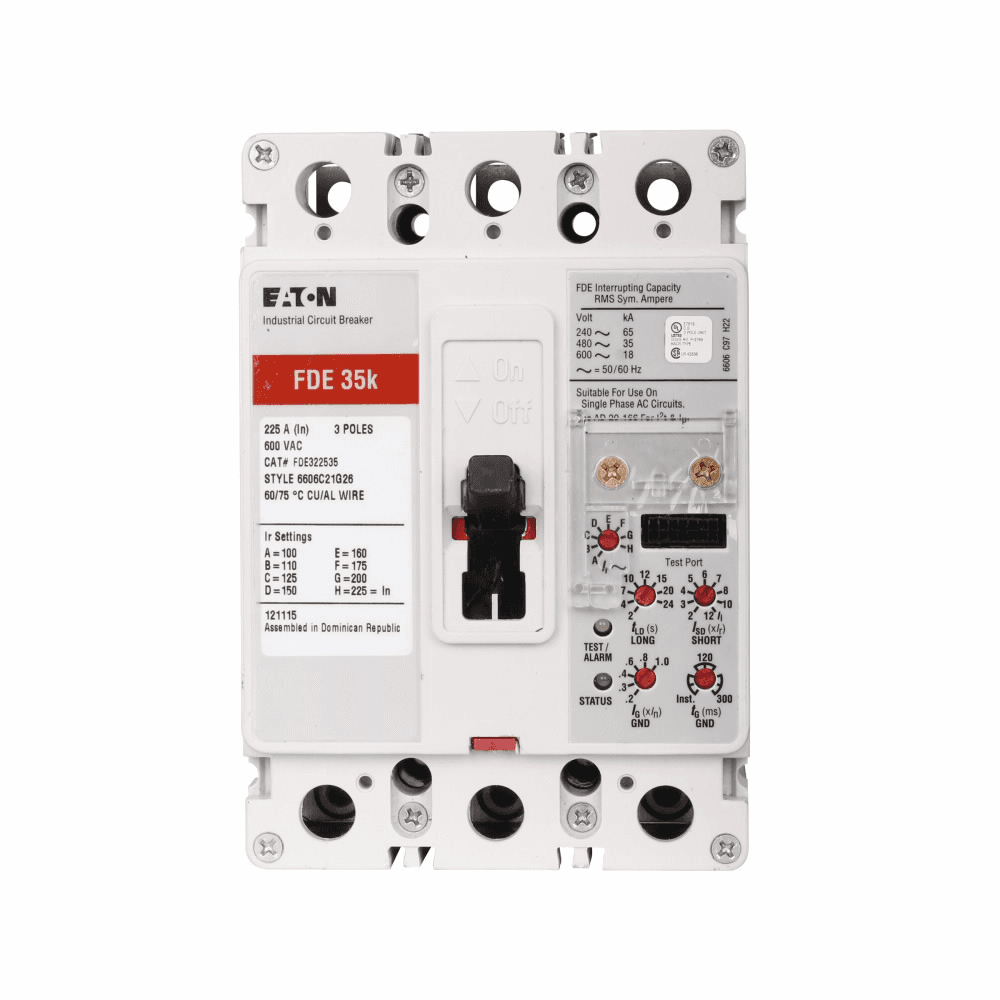 Eaton FDE322532 FDE322532 Eaton - Eaton Series C electronic molded case circuit breaker, F-frame molded case circuit breaker, 225 A, Three-pole, ETU LSI trip, FDE breaker