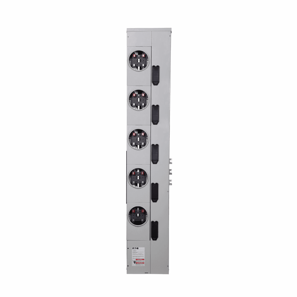 Eaton 1MM520R 1MM520R Eaton - Eaton residential meter stack, Amperage rating: 200A, Bus rating: 800A, Outdoor, Interrupt rating depends on selected main circuit breaker, Single-phase in/single-phase out, Aluminum, 5 Sockets, Ring, 120/240 Vac