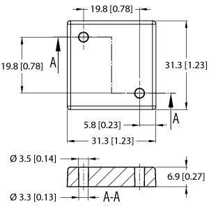 Turck TW860-960-Q31-M-HT-B1090 UHF Tag, , Max. range 2m (on metal, 2 W ERP, theoretical reading range under laboratory conditions), EEPROM, memory 1090 byte, TID serial number: 6 byte, For direct mounting on metal