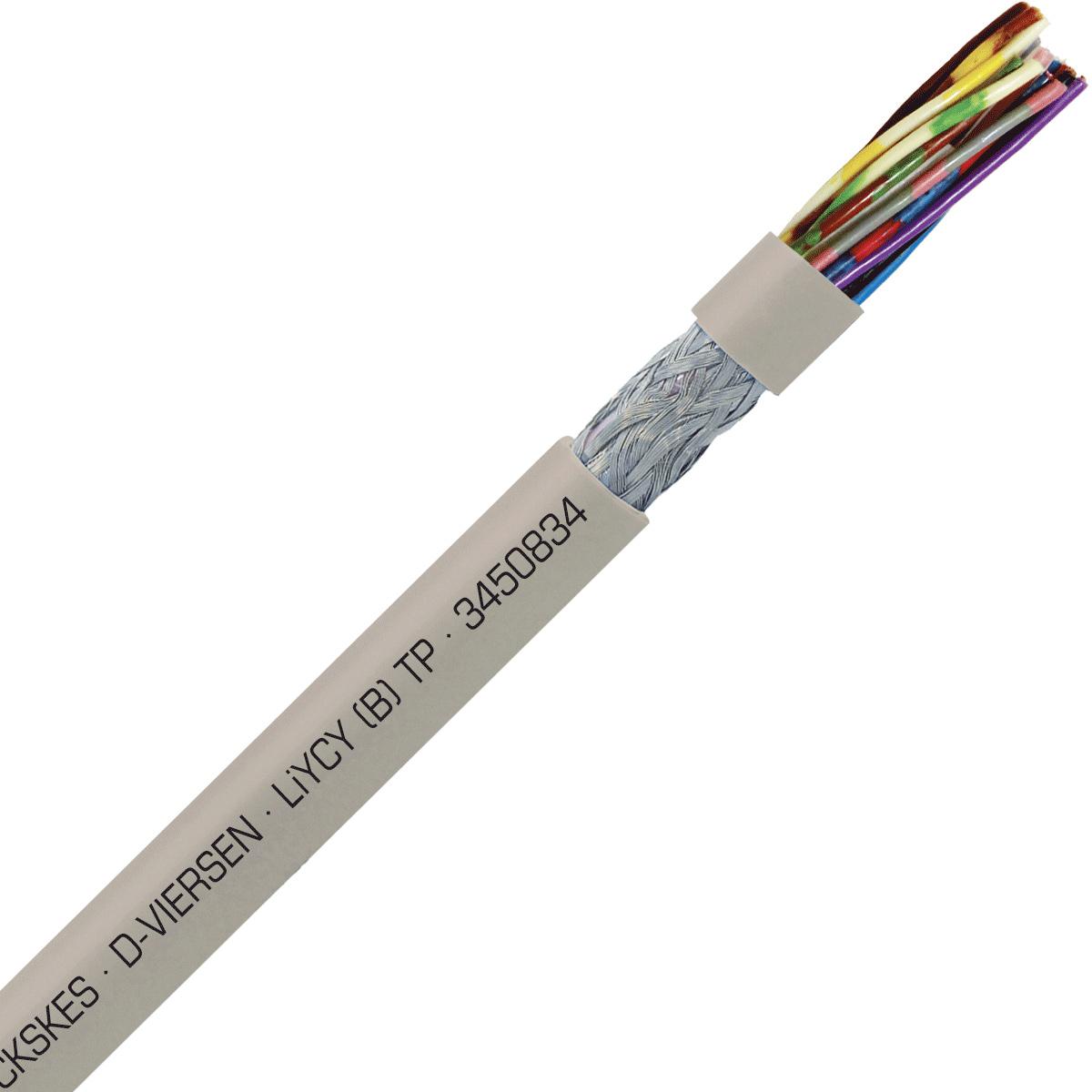 SAB 3450834 LiYCY (B) TP - 22 AWG/8pr, shielded multi-paired signal and control PVC cable with DIN color code