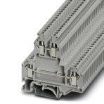 Phoenix Contact 2771010 Double-level terminal block, connection method: Screw connection, cross section: 0.2 mm² - 4 mm², AWG: 24 - 12, width: 5.2 mm, color: gray, mounting type: NS 35/7,5, NS 35/15, NS 32