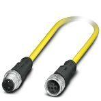 Phoenix Contact 1417880 Sensor/actuator cable, 3-position, PVC, yellow, Plug straight M12, coding: A, on Socket straight M12, coding: A, cable length: 5 m