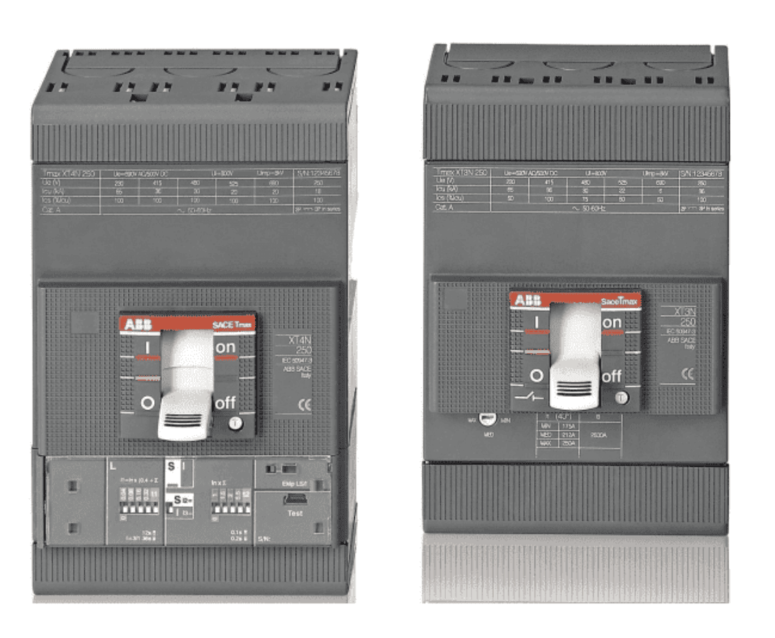 ABB Control XT1NC3100DFF000XXX Circuit breaker, XT1, 3 pole, 100 A, MCS trip, 600 VAC, UL 489