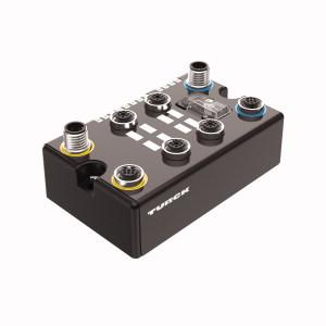 Turck BLCDN-4M12WMT-4AI4AO-VI/CS30028 BL compact™ fieldbus station for DeviceNet™, 4 Analog Inputs for Current or Voltage and 4 Analog Outputs for Voltage, On-machine Compact fieldbus I/O block, DeviceNet™ slave, 125 / 250 / 500 kbps, Two 5-pole M12 connectors for fieldbus connection, 2 rotary switches for node address, IP67, IP69K, Reverse keyed M12 I/O connectors, LEDs indicating status and diagnostics, Electronics galvanically separated from the field level via optocouplers, 4 analog inputs for current or voltage, 0/4…20 mA or -1