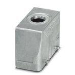Phoenix Contact 1412724 Sleeve housing B16, for double locking latch, material: Die-cast aluminum, salt water resistant, cable outlets: 1, straight, height: 60 mm, cable gland: none, support sleeve: no, 1x Pg21, Standard