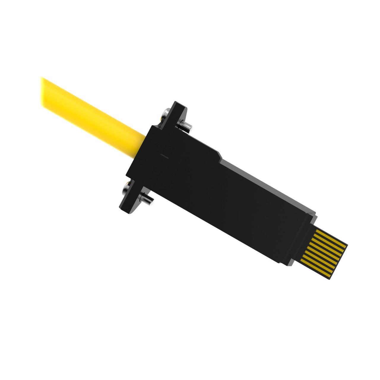 Banner RDLP-815D Banner Engineering RDLP-815D is a pre-assembled cable/cordset designed for various automation applications. It features a single-ended design with an 8-pin LP male connector and bare end flying leads, ensuring compatibility with a wide range of devices. The cable has a diameter of 6mm and is encased in yellow PVC sheathing, providing durability and visibility. It is rated for a maximum operating ambient air temperature of +55°C and offers a degree of protection rated at IP67, making it suitable for use in environments where dust and water resistance are necessary. The RDLP-815D is capable of handling rated voltages up to 75Vdc and 60Vac, and it measures 15ft (5m) in length, accommodating installations that require a moderate distance between connected components.