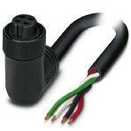 Phoenix Contact 1417124 Power cable, 4-position, PVC, black, free cable end, coding: A, on Socket angled 7/8"-16UNF, coding: A, cable length: 2 m