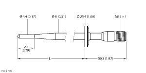 TP-504A-TRI3/4-H1141-L100 Part Image. Manufactured by Turck.