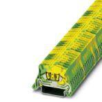 Phoenix Contact 3244148 Mini feed-through terminal block, connection method: Spring-cage connection, number of connections: 2, cross section: 0.08 mm² - 4 mm², AWG: 28 - 12, width: 5.2 mm, height: 22 mm, color: green-yellow, mounting type: NS 35/7,5, NS 35/15