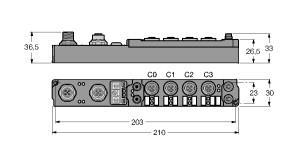 Turck SCOL-0404D-1004 piconet Coupling Module for CANopen, 4 Digital PNP Inputs Filter 3 ms, 4 Digital Outputs 0.5 A, , Configuration interface, Configurable functions, Supported via I/O‐ASSISTANT 2, Direct connection to the fieldbus, Direct connection to the IP link, Fibre-glass reinforced housing, Encapsulated module electronics, Metal connector, Degree of protection IP67