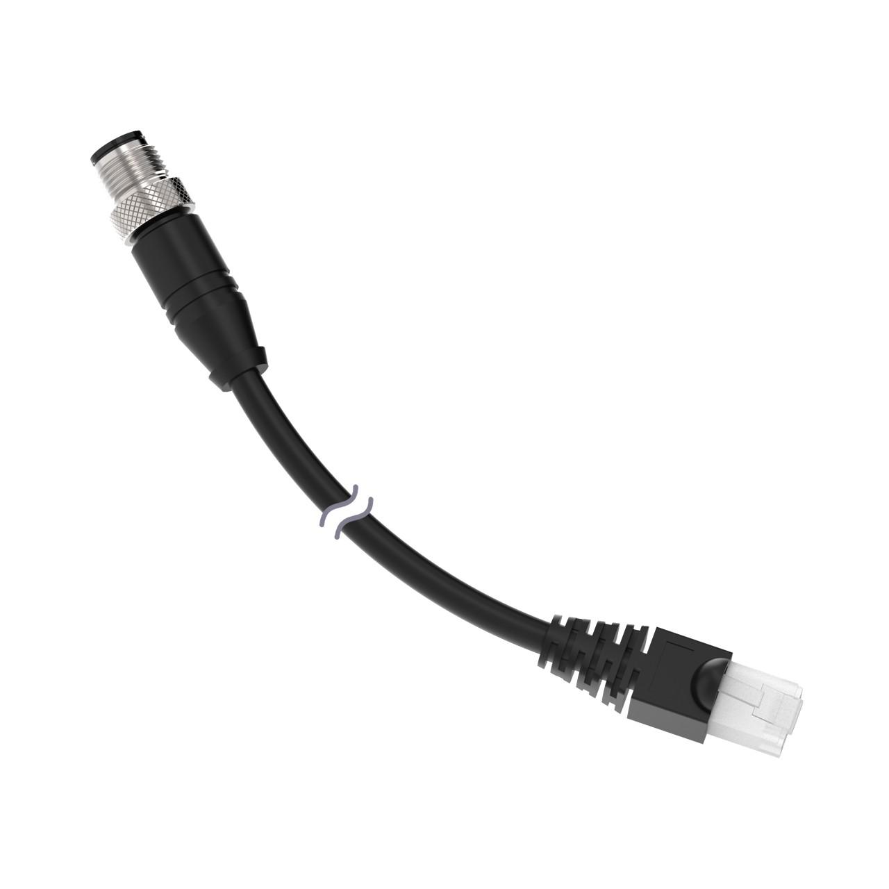 Banner STP-M12-815 Banner Engineering STP-M12-815 is a pre-assembled Ethernet cable or cordset designed with a double-ended configuration. It features a length of 15 feet (approximately 5 meters) and is equipped with an RJ45 connector on one end and an 8-pin Euro-style M12 connector on the other.