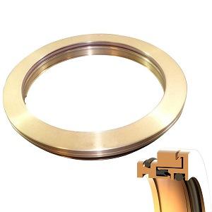 Garlock 29608-7633 Bearing Isolator; 3.93" Shaft Size; 4.93" Bore; 0.626" Width; 0.25" Flange Length; Bronze Stator/Rotor Material; FKM O-Ring Material; Graphite Filled PTFE Unitizing Ring Material; -22 to 400 Degree F Temperature; GUARDIAN Style Name