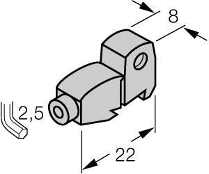 Turck KLF1 Accessories, Mounting Bracket, For Profile Cylinders with External Dovetail Groove, Mounting on profile cylinders with external dovetail guide, For various cylinder diameters, Metal: Anodized aluminum