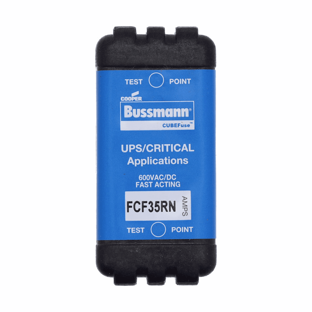 Cooper Bussmann FCF35RN FCF35RN Cooper Bussmann - Eaton Bussmann series FCF fuse, 35 A, 60 Hz, 50 Hz, 1 , CF, Black, Non-indicating, Electroless tin plated copper alloy terminal, Blade end,Class CF, 6 min at 200%, 300 kAIC at 600 V,50 kAIC at 600 Vdc, Glass filled PES, 600 V, 600 Vdc