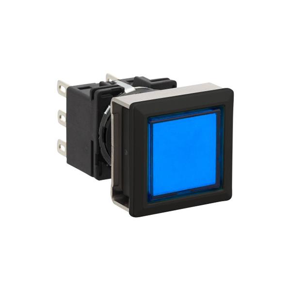 Idec LB7B-M1T2VLS LB 16mm Pushbuttons DPDT LS, Sleek flush mount design,  Standard bezel with 16mm hole size also available,  Bright LED illumination,  27.9mm depth behind the panel,  3PDT contact block available,  5A contact ratings,  IP65 degree of protection,  Metallic 