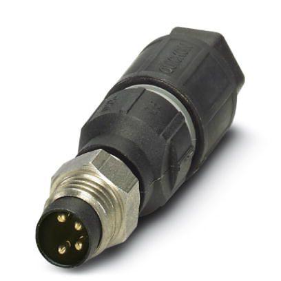 Phoenix Contact 1426315 Connector, 4-position, Plug straight M8, Coding: A, Insulation displacement connection, knurl material: Stainless steel 1.4305, external cable diameter 2.5 mm ... 5 mm