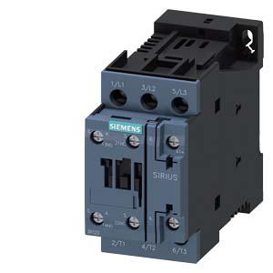 Siemens 3RT2025-1BB40 power contactor, AC-3 17 A, 7.5 kW / 400 V 1 NO + 1 NC, 24 V DC 3-pole, Size S0 screw terminal