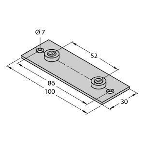 Turck BSS-SPV5 Accessories, Weld-On Plate for Mounting Clamps, , Weld-On Plate for Mounting Clamps, Material: Metal, ST 37