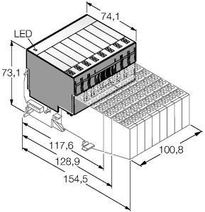 Turck BL20-16DO-24VDC-0.5A-P BL20 electronic module, 16 Digital Outputs, PNP, 0.5 A, , Fieldbus and connection technology independent, Protection class IP20, LEDs indicate status and diagnostic, Electronics galvanically separated from the field level via optocouplers, 16 digital outputs, 24 VDC, max. 0.5 A, PNP switching