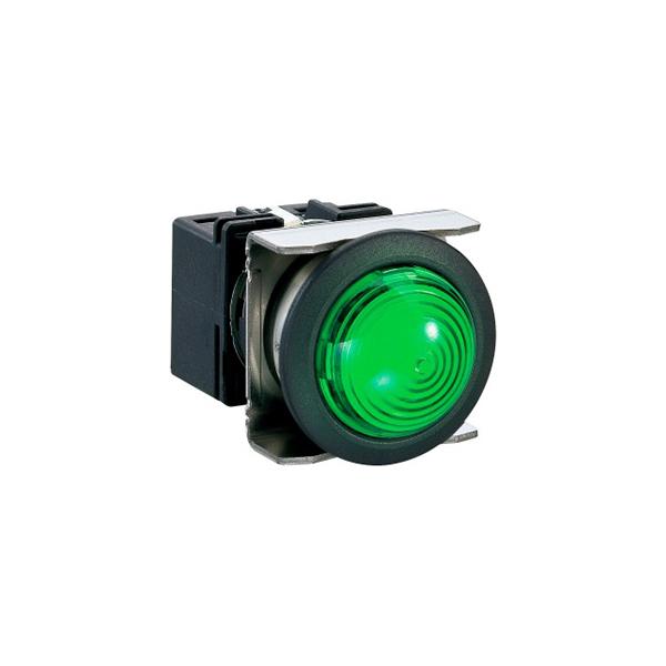 Idec LB6P-2T03G LB PilotLight Dome Green 12V, Sleek flush mount design,  Standard bezel with 16mm hole size also available,  Bright LED illumination,  27.9mm depth behind the panel,  3PDT contact block available,  5A contact ratings,  IP65 degree of protection,  Metallic