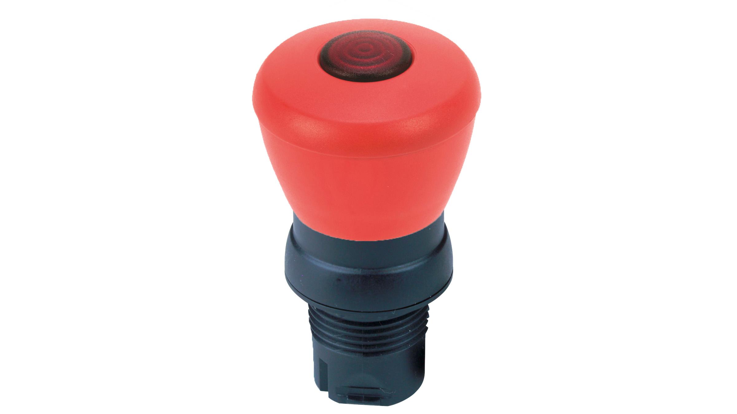 Sprecher + Schuh D7P-LMP44PN5RX02 Sprecher + Schuh D7P-LMP44PN5RX02 - D7 22mm Emergency Stop, Illuminated, Plastic, Mushroom 40mm Push-Pull 2 Position, Red, 120V AC Red LED, Plastic Latch, 2NC Standard, UL Type 4/4X/13, IP66