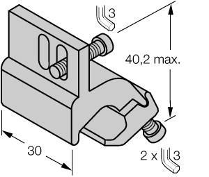 Turck KLI5 Accessories, Mounting Bracket, For Profile Cylinders, Mounting on profile cylinders, Cylinder diameter: 32…50 mm, Material: Aluminum