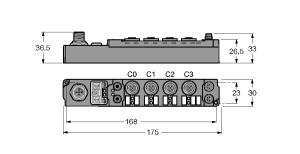 Turck SDNL-0404D-0004 piconet Coupling Module for DeviceNet, 4 Digital PNP Inputs Filter 3 ms, 4 Digital Outputs 0.5 A, , Configuration interface, Configurable functions, Supported via I/O‐ASSISTANT 2, Direct connection to the fieldbus, Direct connection to the IP link, Fibre-glass reinforced housing, Encapsulated module electronics, Metal connector, Degree of protection IP67